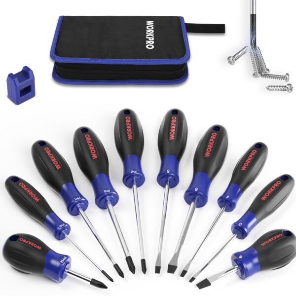 WORKPRO 10-Piece Magnetic Screwdriver Set with Pouch