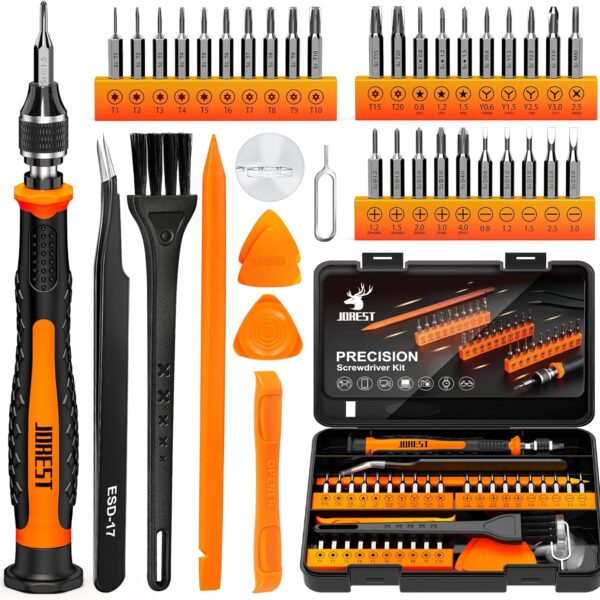 JOREST 40Pcs Small Precision Screwdriver Set (S2 Steel), Magnetic Screwdriver Set