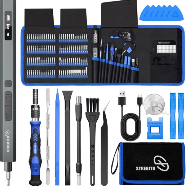 STREBITO 144-Piece Upgraded Electric Screwdriver